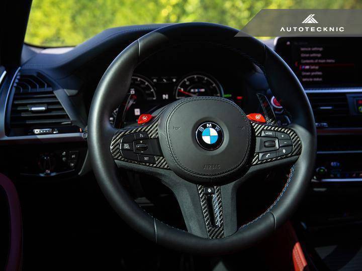 Autotecknic Carbon Fibre Alcantara Steering Wheel Trim for BMW M8 (2018+, F91 F92 F93) - AUTOID - Steering Wheel Trim - AutoTecknic