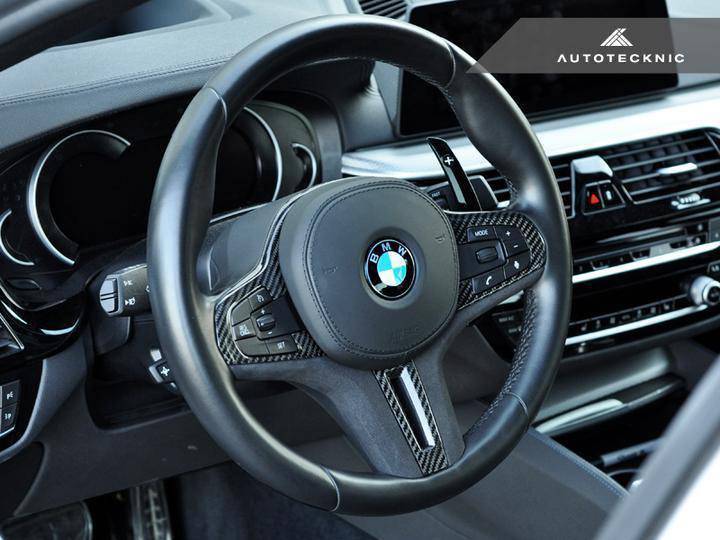 Autotecknic Carbon Fibre Alcantara Steering Wheel Trim for BMW X3 & X4 (2018+, G01 G02) - AUTOID - Steering Wheel Trim - AutoTecknic