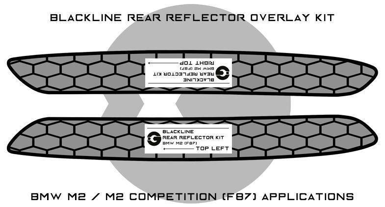 BLACKLINE Rear Reflector Kit for BMW M2 & M2 Competition (2015-2021, F87), Reflector Inserts & Overlays, Goldenwrench Supply - AUTOID | Premium Automotive Accessories