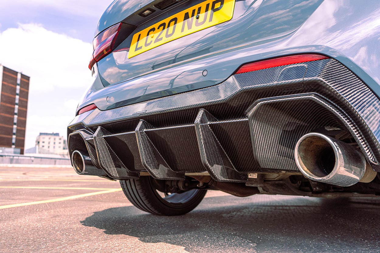 BMW 1 Series Dual Exit & M135i F40 Pre-Preg Carbon Fibre Rear Diffuser (2019-2024) - AUTOID® - Rear Diffusers - CT Design