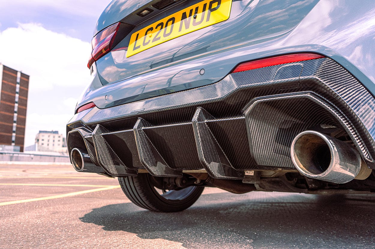 BMW 1 Series Dual Exit & M135i F40 Pre - Preg Carbon Fibre Rear Diffuser (2019+) - AUTOID - Rear Diffusers - CT Design