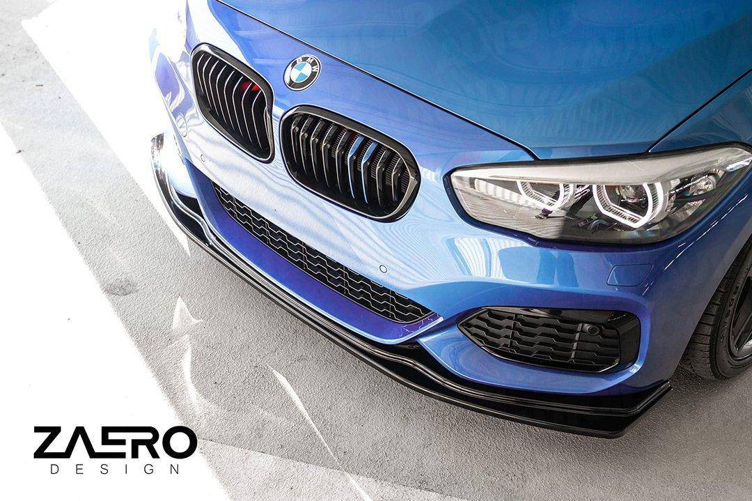 BMW 1 Series F20 F21 LCI EVO - 1 Gloss Black Front Splitter by ZAERO (2015 - 2019) - AUTOID - Front Lips & Splitters - Zaero Design