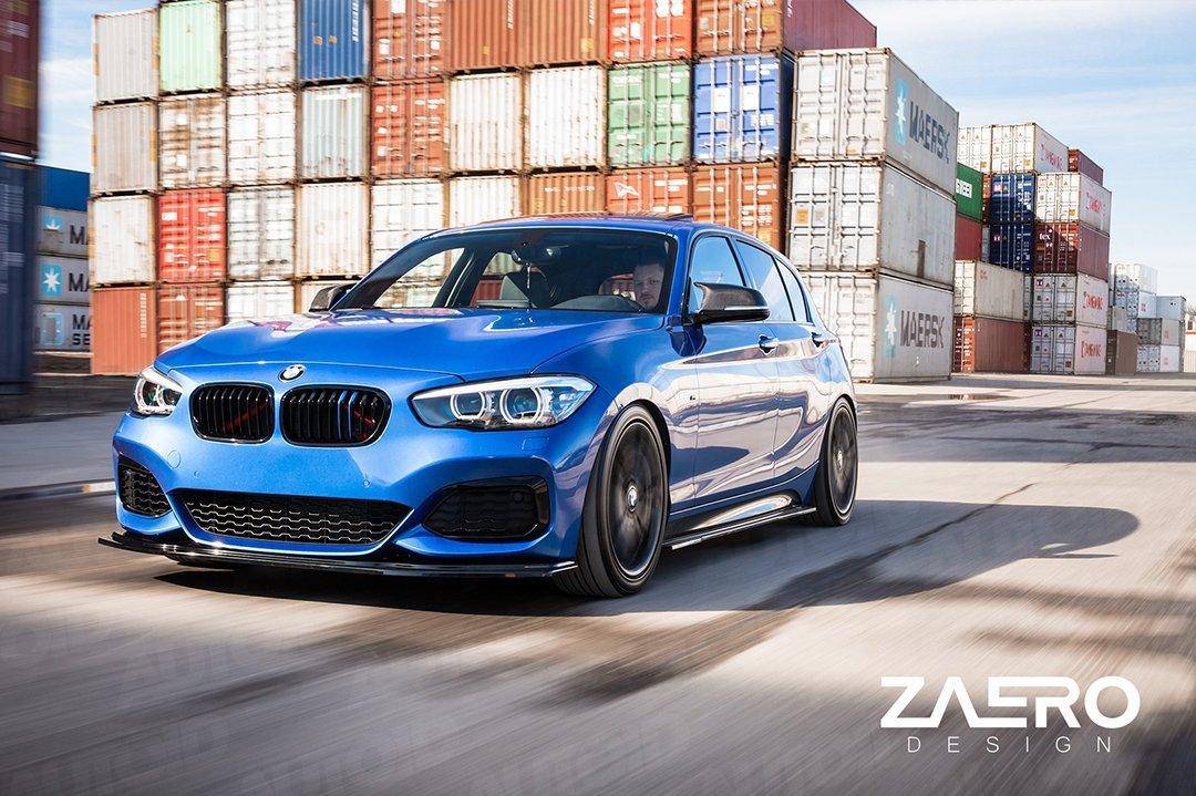 BMW 1 Series F20 F21 LCI EVO - 1 Gloss Black Front Splitter by ZAERO (2015 - 2019) - AUTOID - Front Lips & Splitters - Zaero Design