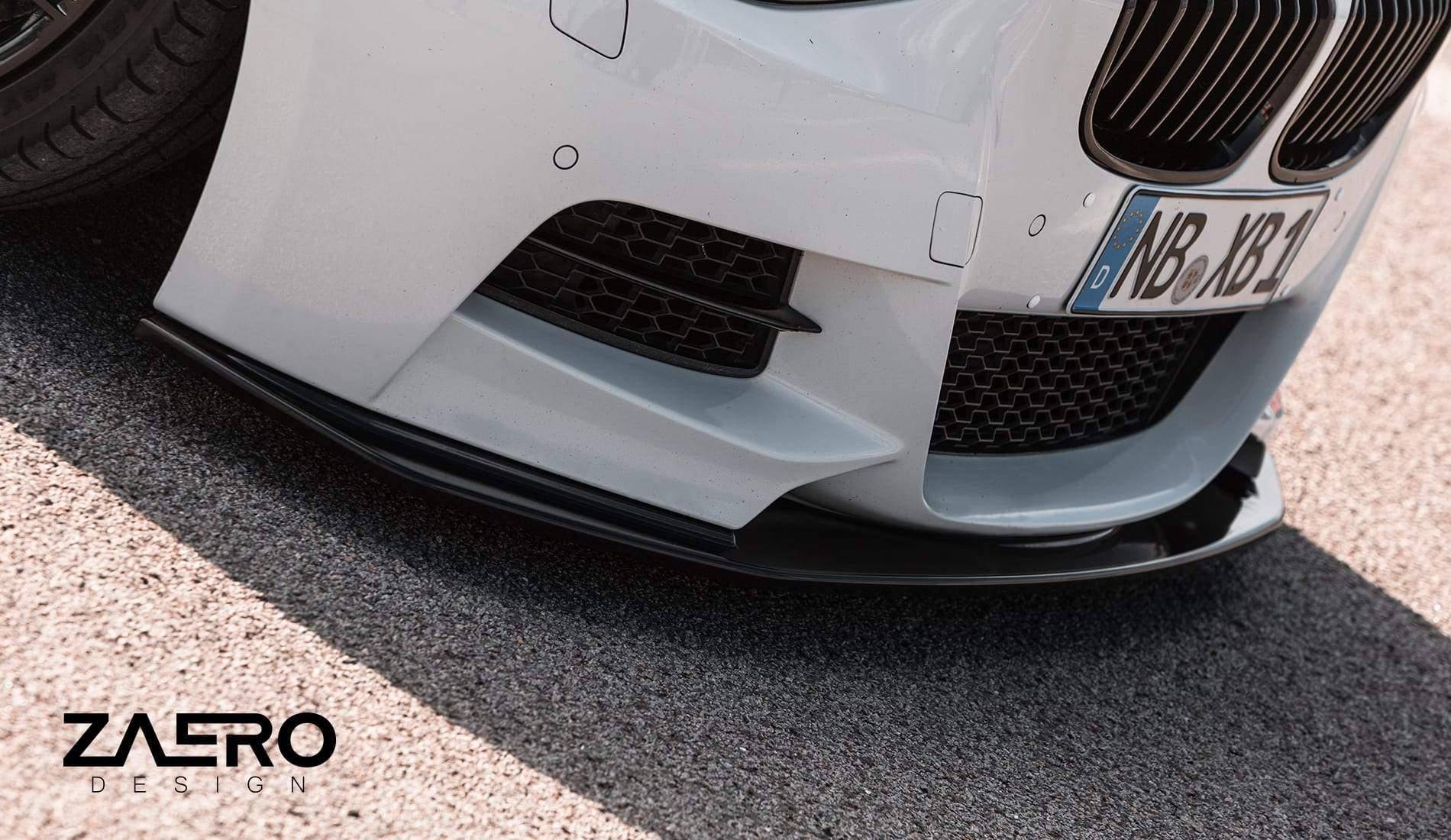 BMW 1 Series F20 Pre-LCI EVO-1 Gloss Black Front Splitter by ZAERO (2011-2015) - AUTOID® - Front Lips & Splitters - Zaero Design