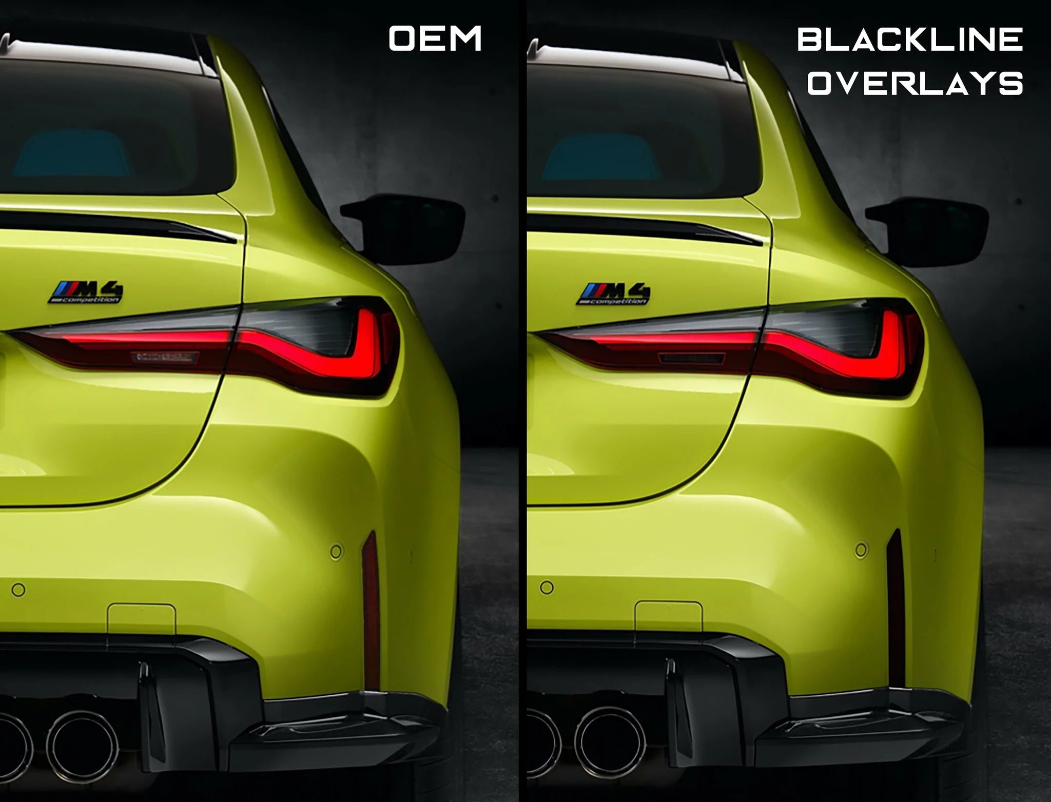 BMW 1 Series F70, M3 G80 G81 & M4 G82 G83 Rear Reflector Overlay Kit by Goldenwrench - AUTOID® - Vinyl Overlays - Goldenwrench Supply