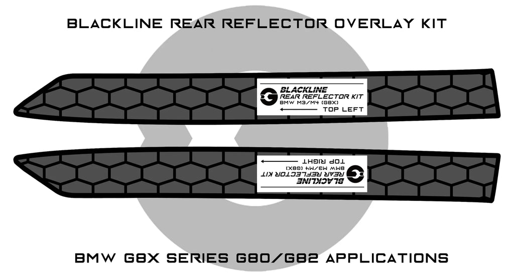 BMW 1 Series F70, M3 G80 G81 & M4 G82 G83 Rear Reflector Overlay Kit by Goldenwrench - AUTOID® - Vinyl Overlays - Goldenwrench Supply