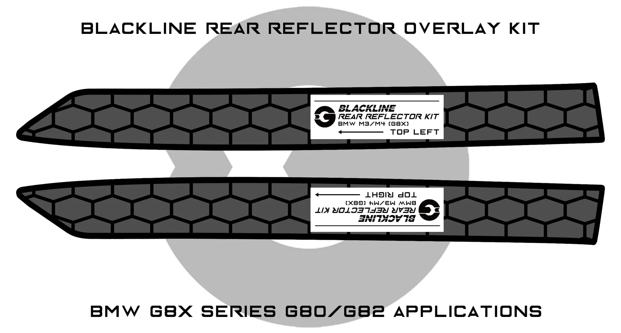 BMW 1 Series F70, M3 G80 G81 & M4 G82 G83 Rear Reflector Overlay Kit by Goldenwrench - AUTOID® - Vinyl Overlays - Goldenwrench Supply