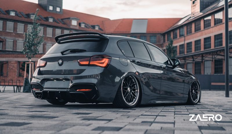 BMW 1 Series M Sport F20 F21 LCI Single Exit (118i 120i 120d 125i) EVO - 1 Gloss Black Rear Diffuser by ZAERO (2015 - 2019) - AUTOID - Rear Diffusers - Zaero Design