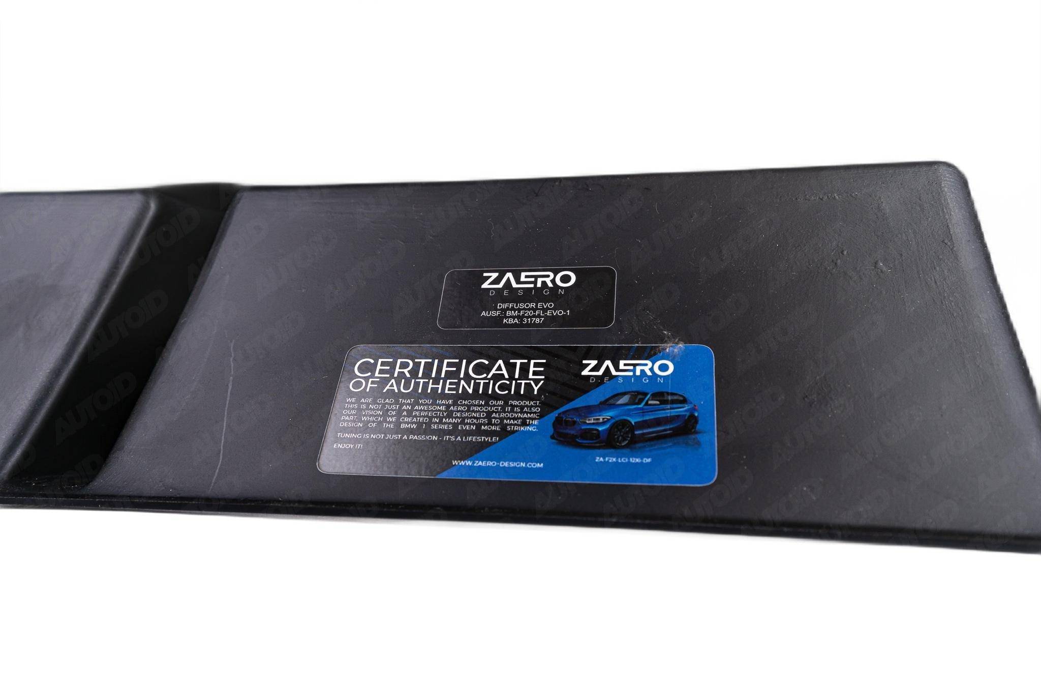 BMW 1 Series M Sport F20 F21 LCI Single Exit (118i 120i 120d 125i) EVO - 1 Gloss Black Rear Diffuser by ZAERO (2015 - 2019) - AUTOID - Rear Diffusers - Zaero Design