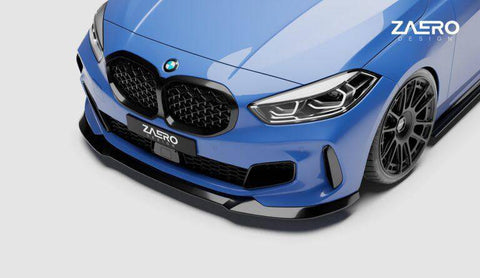 BMW 1 Series M Sport & M135i F40 EVO-1 Gloss Black Front Splitter by ZAERO (2019-2024) - AUTOID® - Front Lips & Splitters - Zaero Design
