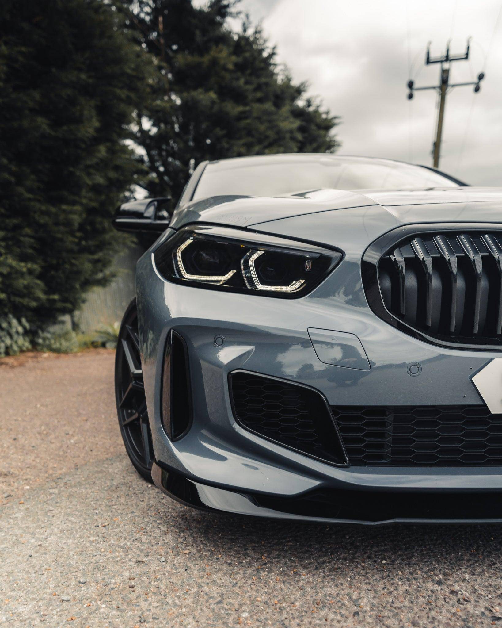 BMW 1 Series M Sport & M135i F40 EVO-1 Gloss Black Front Splitter by ZAERO (2019-2024) - AUTOID® - Front Lips & Splitters - Zaero Design