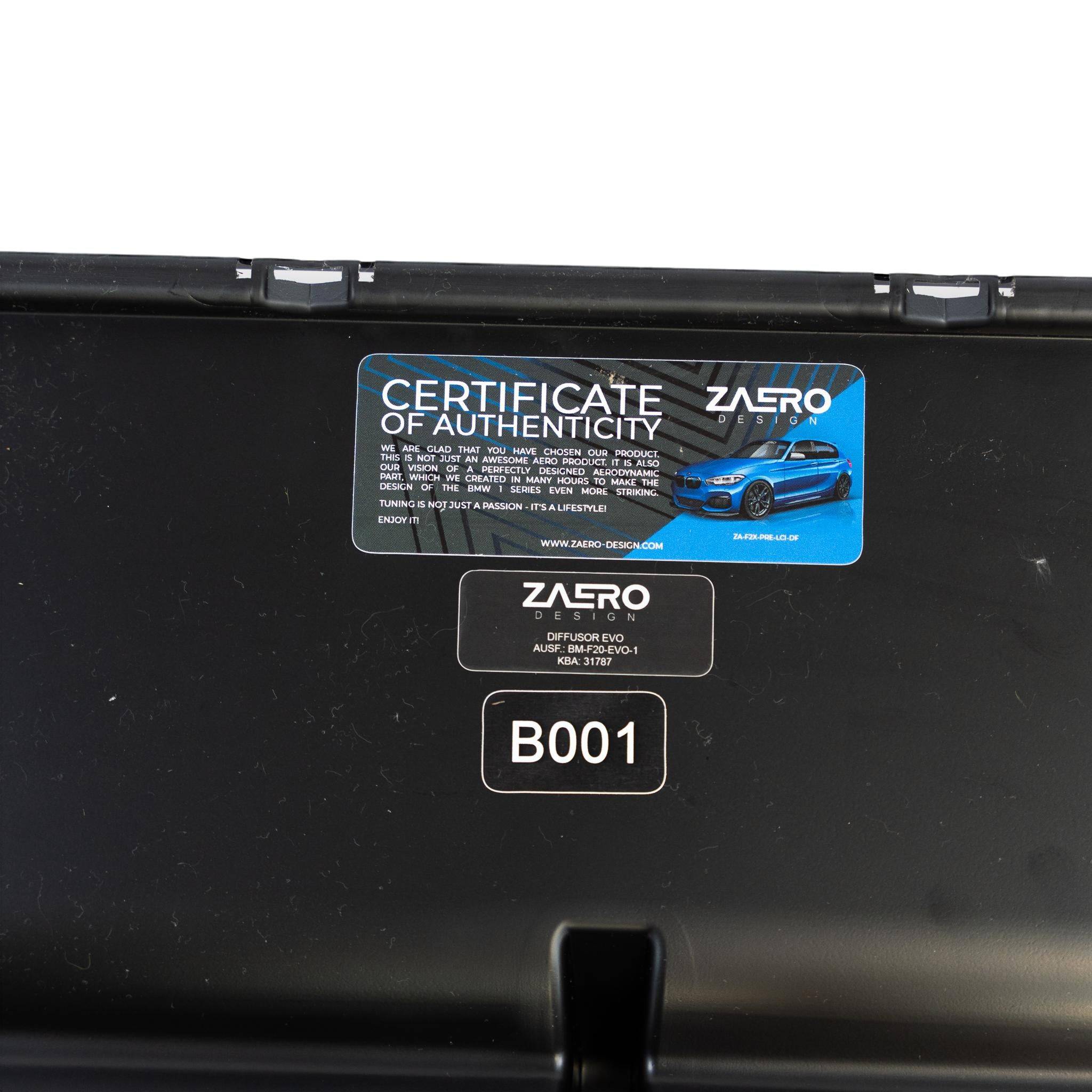 BMW 1 Series & M135i F20 F21 Pre-LCI EVO-1 Gloss Black Rear Diffuser by ZAERO (2011-2015) - AUTOID® - Rear Diffusers - Zaero Design
