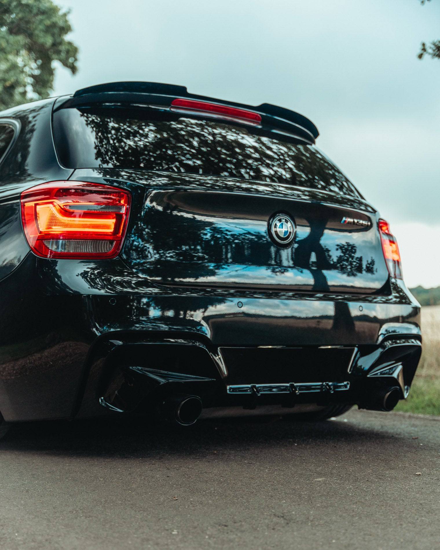 BMW 1 Series & M135i F20 Pre - LCI EVO - 1 Gloss Black Rear Diffuser by ZAERO (2011 - 2015, F20 F21) - AUTOID - Rear Diffusers - Zaero Design