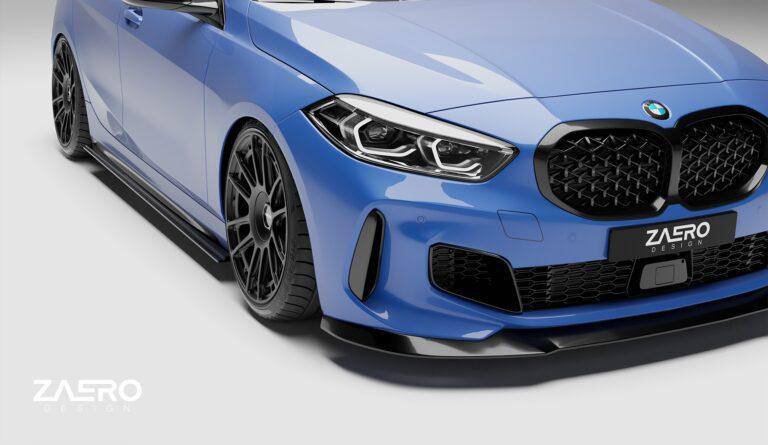 BMW 1 Series & M135i F40 EVO-1 Gloss Black Side Skirts by ZAERO (2019-2024) - AUTOID® - Side Skirts & Winglets - Zaero Design