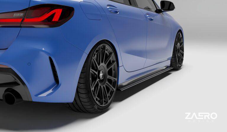 BMW 1 Series & M135i F40 EVO-1 Gloss Black Side Skirts by ZAERO (2019-2024) - AUTOID® - Side Skirts & Winglets - Zaero Design