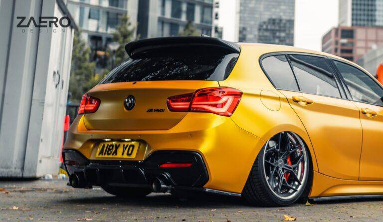 BMW 1 Series, M135i & M140i F20 F21 LCI EVO - 1 Gloss Black Diffuser Side Spat Flap Extensions by ZAERO (2015 - 2019) - AUTOID - Rear Diffusers - Zaero Design