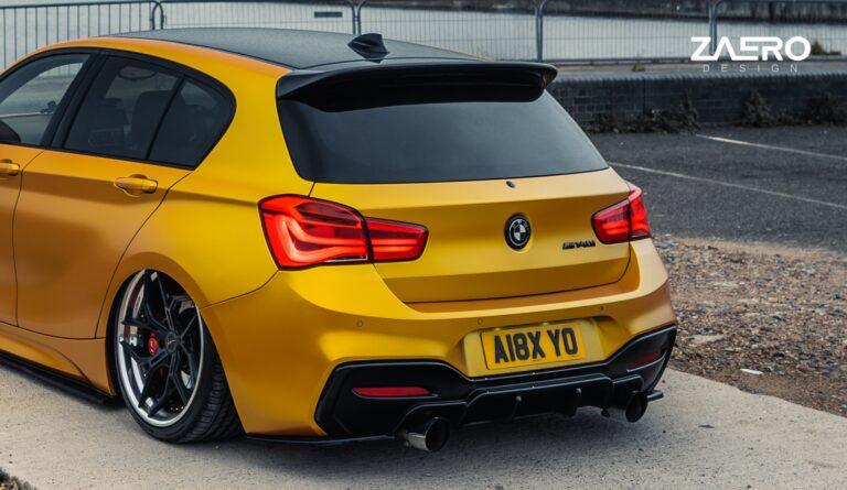 BMW 1 Series, M135i & M140i F20 F21 LCI EVO - 1 Gloss Black Diffuser Side Spat Flap Extensions by ZAERO (2015 - 2019) - AUTOID - Rear Diffusers - Zaero Design