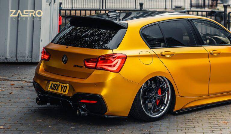 BMW 1 Series, M135i & M140i F20 F21 LCI EVO - 1 Gloss Black Diffuser Side Spat Flap Extensions by ZAERO (2015 - 2019) - AUTOID - Rear Diffusers - Zaero Design