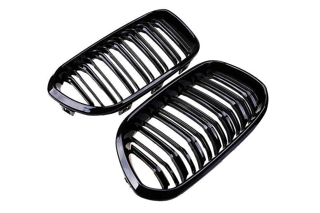 BMW 1 Series, M135i & M140i F20 F21 LCI Gloss Black Kidney Grilles by FORM (2015-2019) - AUTOID® - Front Grille - FORM Industries