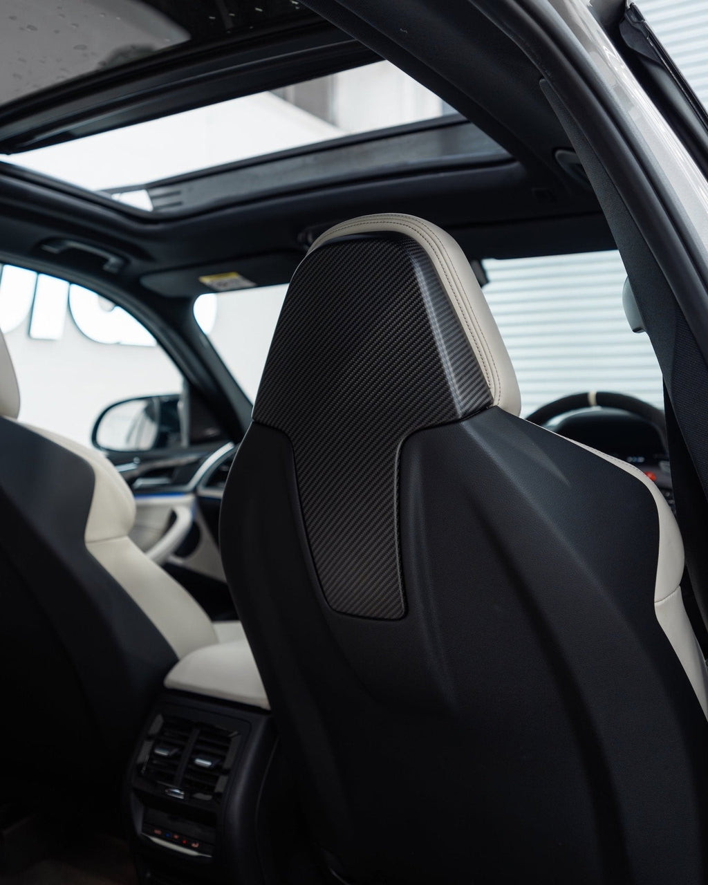 BMW 2 Series G42, M3 G80, M4 G82, M2 G87 Pre-Preg Matte Carbon Fibre Seat Back Covers by FORM (2018+) - AUTOID® - Dashboard & Decorative Trim - FORM Industries