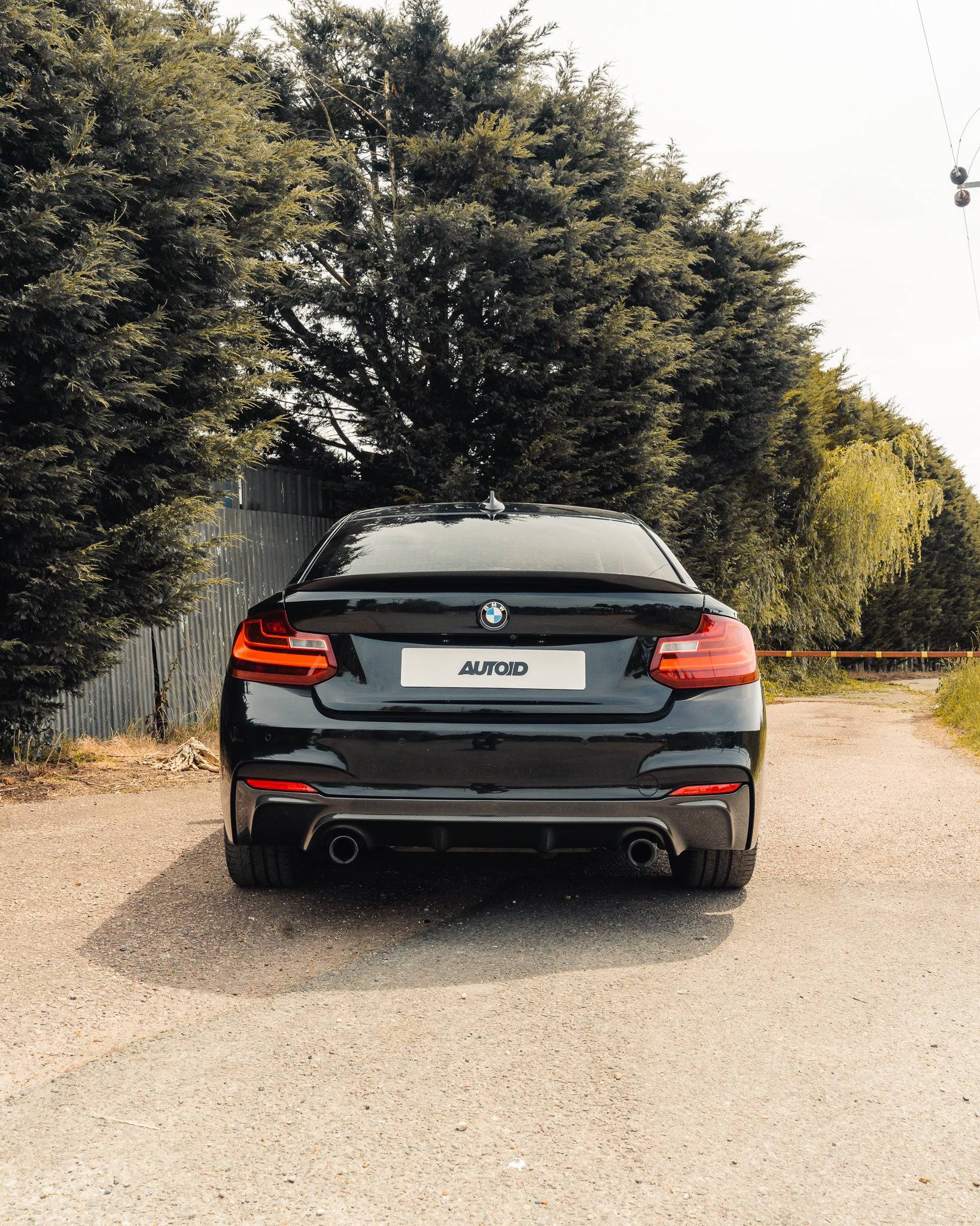 BMW F22 2 Series carbon fibre full body kit rear spoiler view