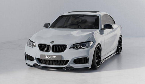 BMW 2 Series, M235i & M240i F22 F23 EVO-1 Gloss Black Front Splitter by ZAERO (2014-2019) - AUTOID® - Front Lips & Splitters - Zaero Design