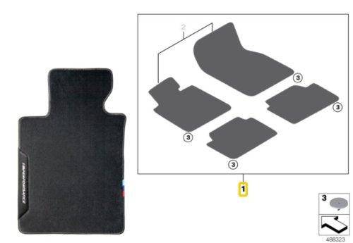 BMW 3 Series G20 G21 & M3 G80 G81 Genuine M Performance Floor Mats Set (2018+) - AUTOID® - Floor Mats - BMW M Performance