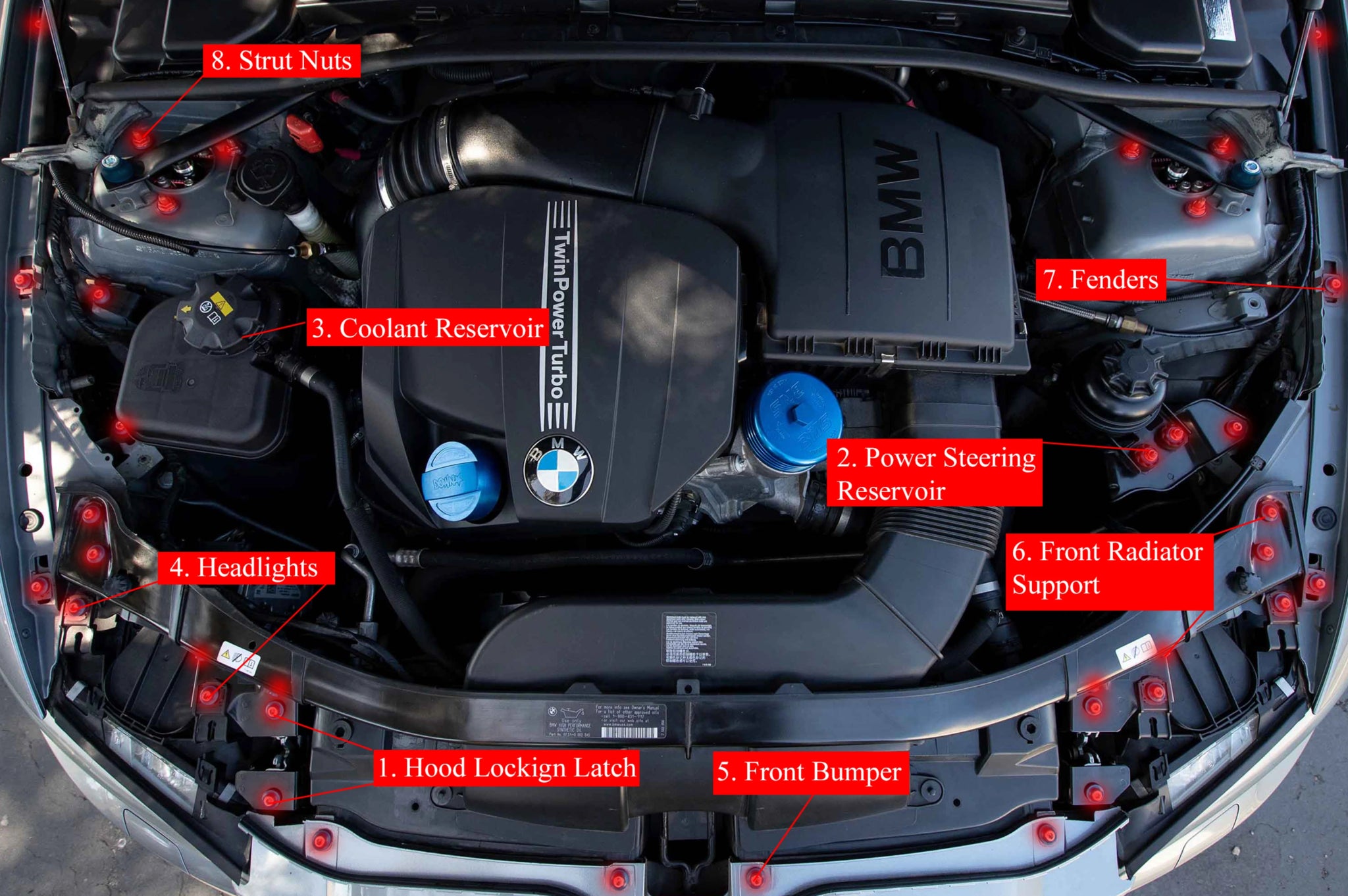 BMW 3 Series & M3 E9X Dress Up Hardware Kit by Downstar (2007 - 2013) - AUTOID - Vehicle Dress Up Caps & Covers - Downstar