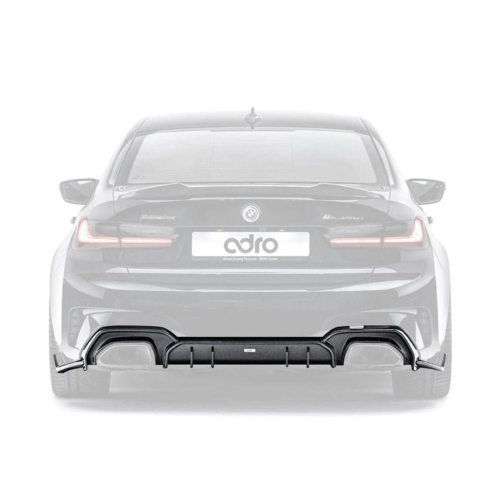BMW 3 Series M340i G20 Pre-LCI Carbon Fibre Rear Diffuser by Adro (2018-2022) - AUTOID® - Rear Diffusers - Adro