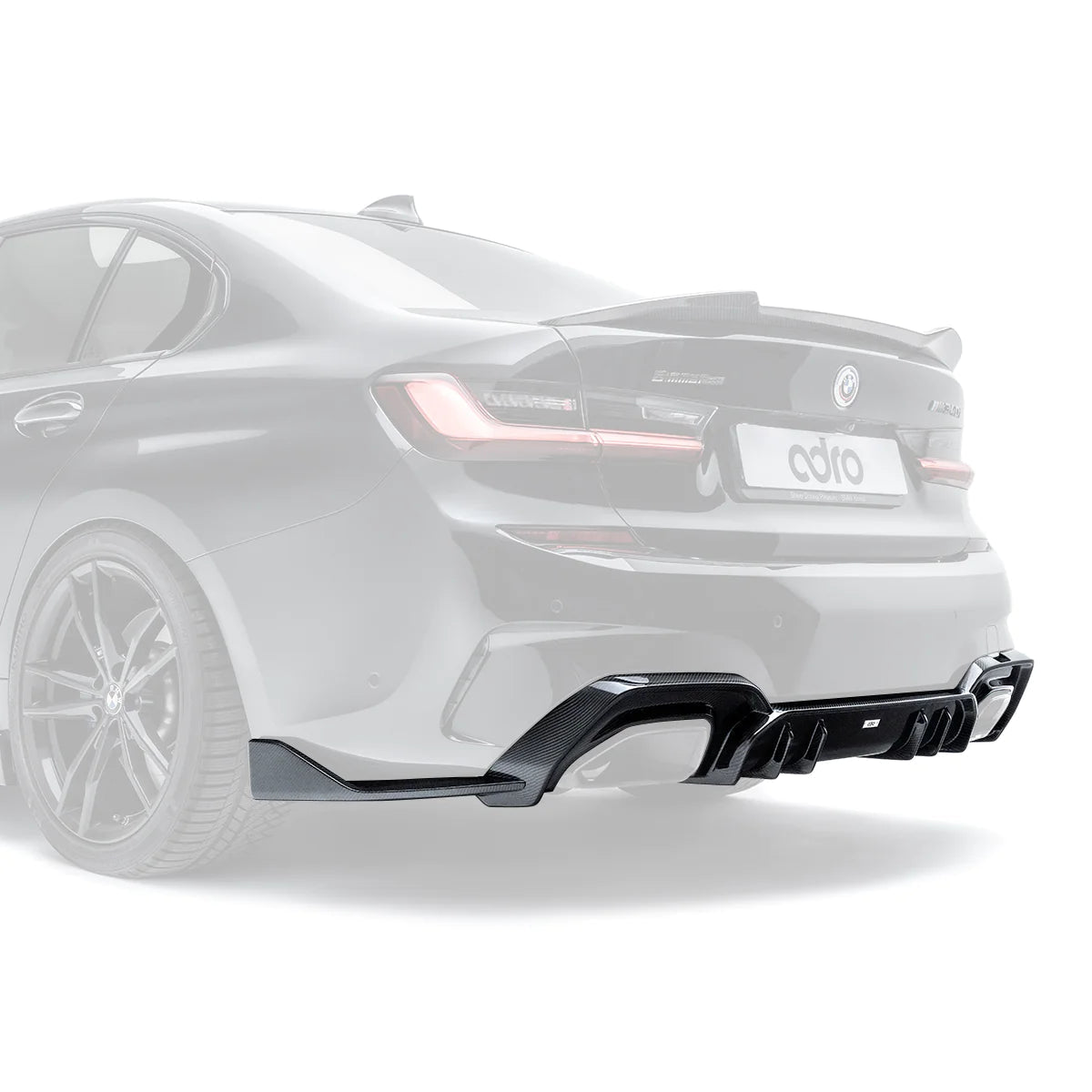 BMW 3 Series M340i G20 Pre-LCI Carbon Fibre Rear Diffuser by Adro (2018-2022) - AUTOID® - Rear Diffusers - Adro
