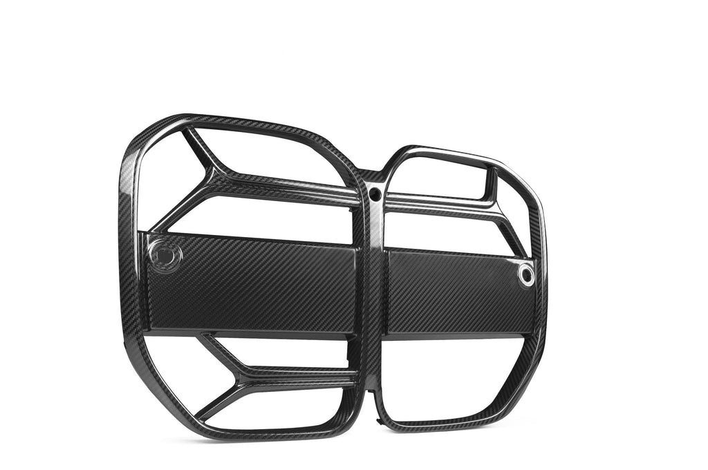 BMW 4 Series G22 G23 Pre-Preg Carbon Fibre T-CSL Front Kidney Grilles with ACC Fitment by FORM (2021+) - AUTOID® - Front Grille - FORM Industries