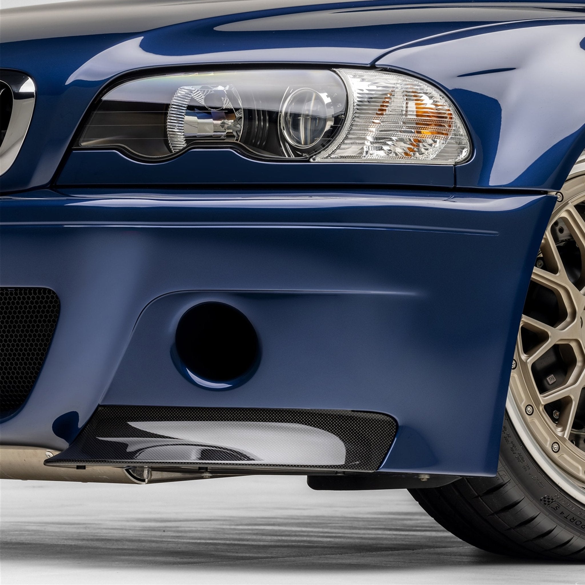 BMW E46 M3 V-CSL 2-Piece Aero Front Bumper Splitters by Vorsteiner - AUTOID® - Bumper Inserts & Trim - Vorsteiner