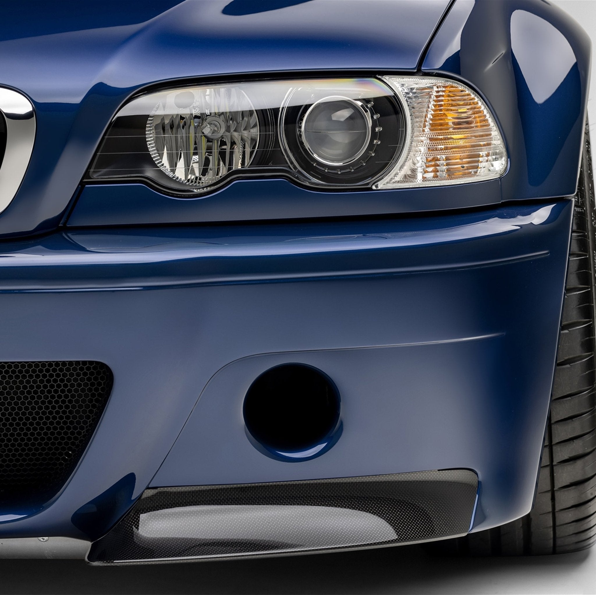 BMW E46 M3 V-CSL 2-Piece Aero Front Bumper Splitters by Vorsteiner - AUTOID® - Bumper Inserts & Trim - Vorsteiner