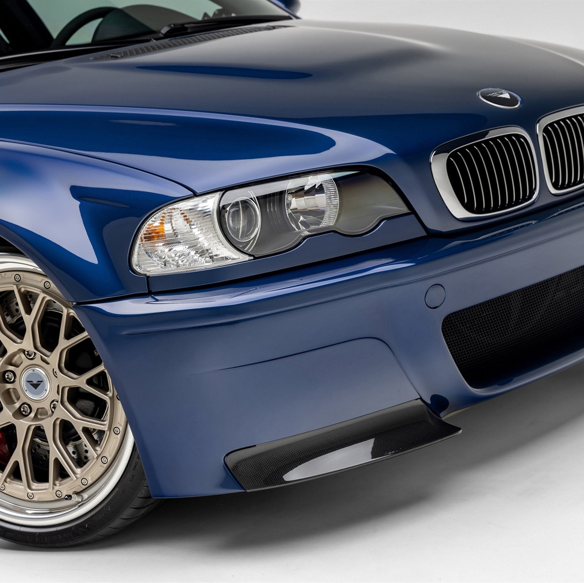 BMW E46 M3 V-CSL 2-Piece Aero Front Bumper Splitters by Vorsteiner - AUTOID® - Bumper Inserts & Trim - Vorsteiner