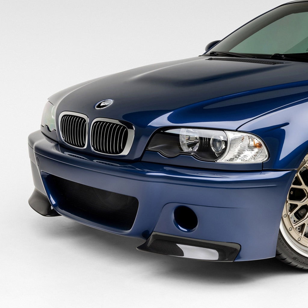 BMW E46 M3 V-CSL 2-Piece Aero Front Bumper Splitters by Vorsteiner - AUTOID® - Bumper Inserts & Trim - Vorsteiner