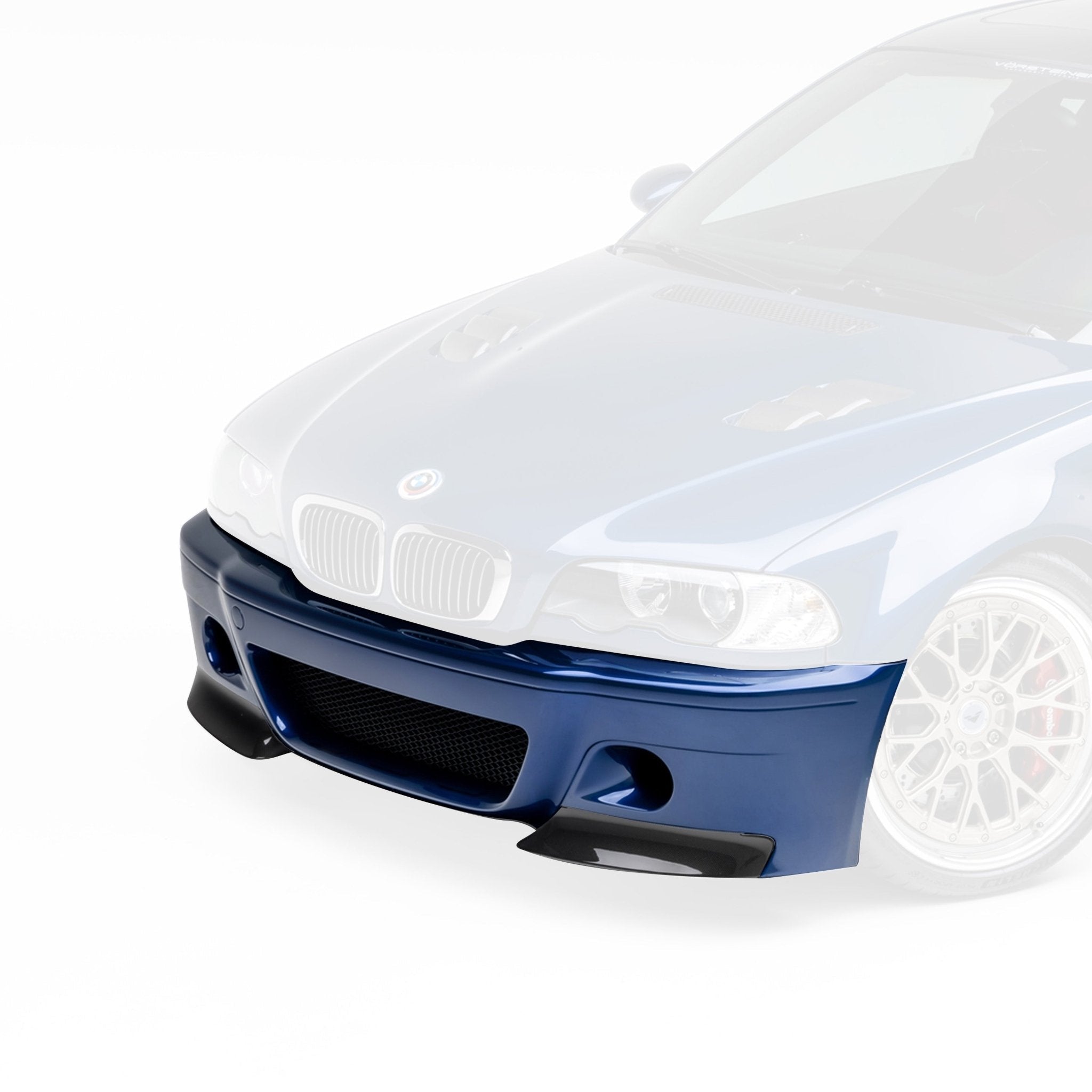 BMW E46 M3 V20 Aero Front Bumper With 2-Piece Splitter Carbon Fiber by Vorsteiner - AUTOID® - Front & Rear Bumpers - Vorsteiner