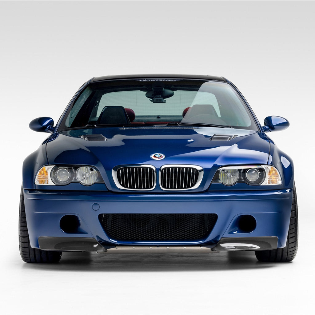 BMW E46 M3 V20 Aero Front Bumper With 2-Piece Splitter Carbon Fiber by Vorsteiner - AUTOID® - Front & Rear Bumpers - Vorsteiner