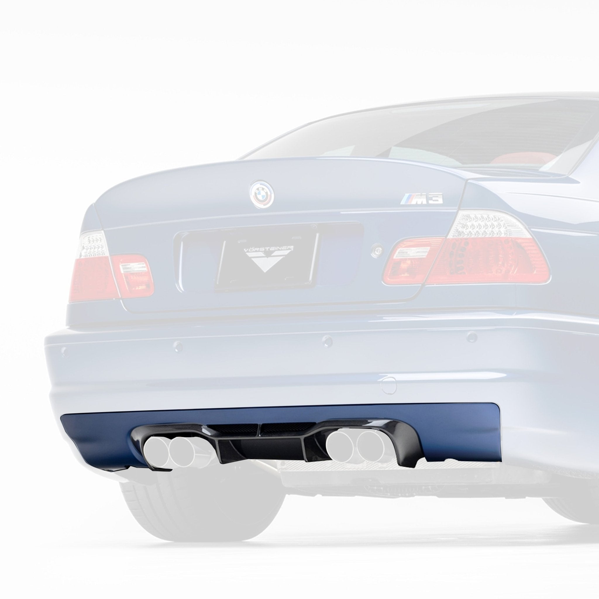 BMW E46 M3 V20 Aero Rear Diffuser Carbon Fiber By Vorsteiner - AUTOID® - Rear Diffusers - Vorsteiner