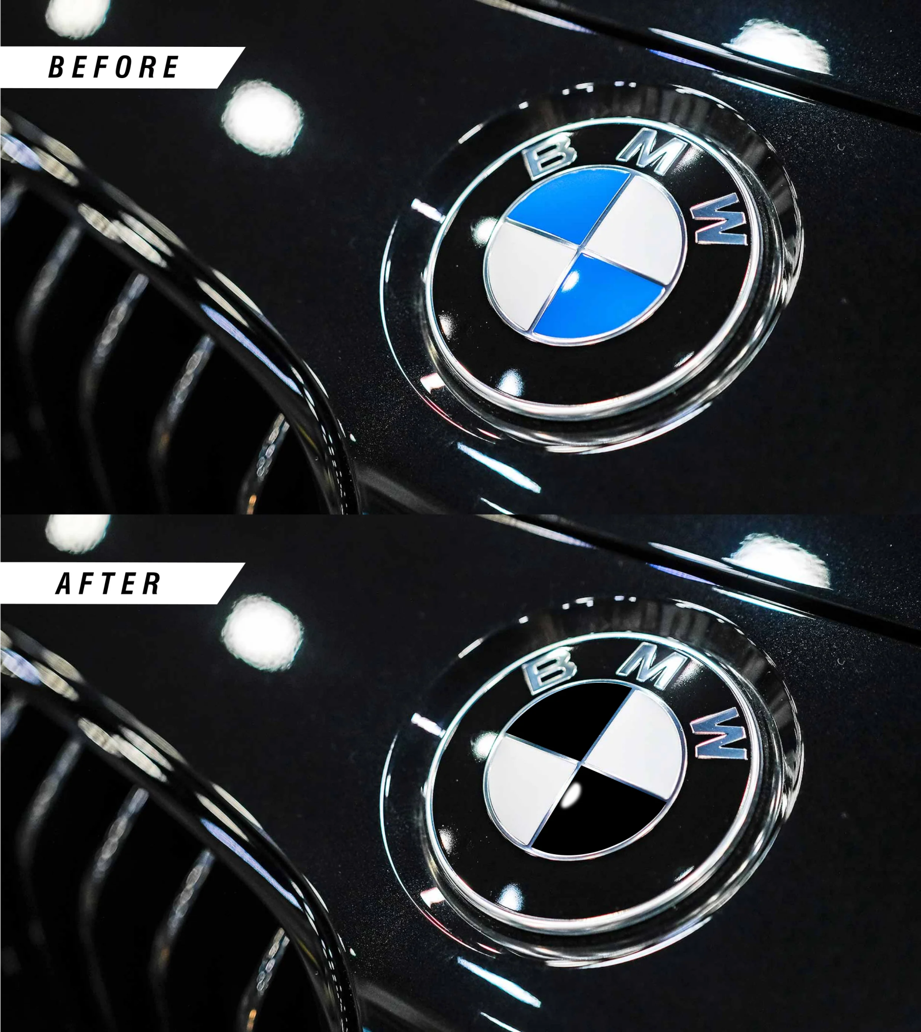 BMW F & G Series Blackout Full Car Badge Emblem Vinyl Overlays - AUTOID - Reflector Inserts & Overlays - IPPS