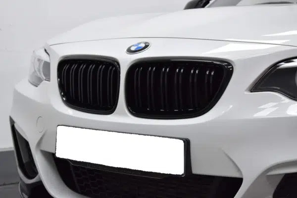 BMW 2 Series, M235i & M240i F22 F23 Gloss Black Front Kidney Grilles (2014-2020), Front Grille, Essentials - AUTOID | Premium Automotive Accessories