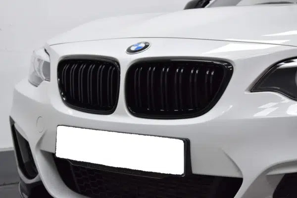 Essentials BMW M2 F87, 2 Series, M235i & M240i F22 F23 Gloss Black Kidney Grilles (2014-2020)  Front Grille  AUTOID®  