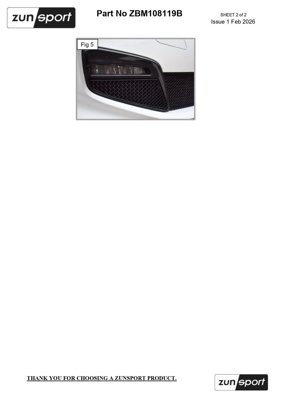 BMW F40 1 Series M-Sport Outer Grille Mesh Protector Kit by Zunsport (2020-2024) - AUTOID® - Front Grille - Zunsport
