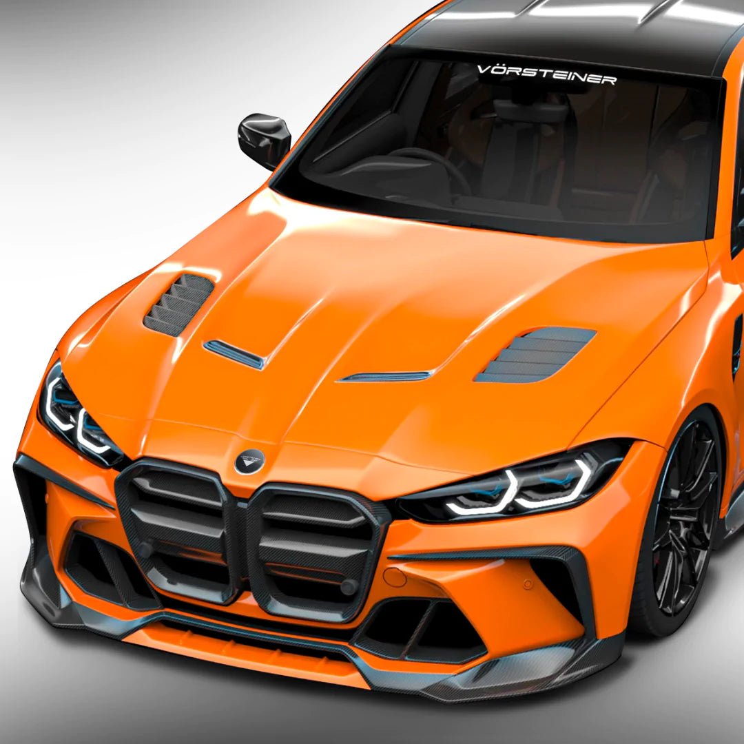 BMW G80 G81 M3 & G82 G83 M4 Carbon Fibre GTS - V Aero Bonnet by Vorsteiner (2020+) - AUTOID - Front Hood - Vorsteiner