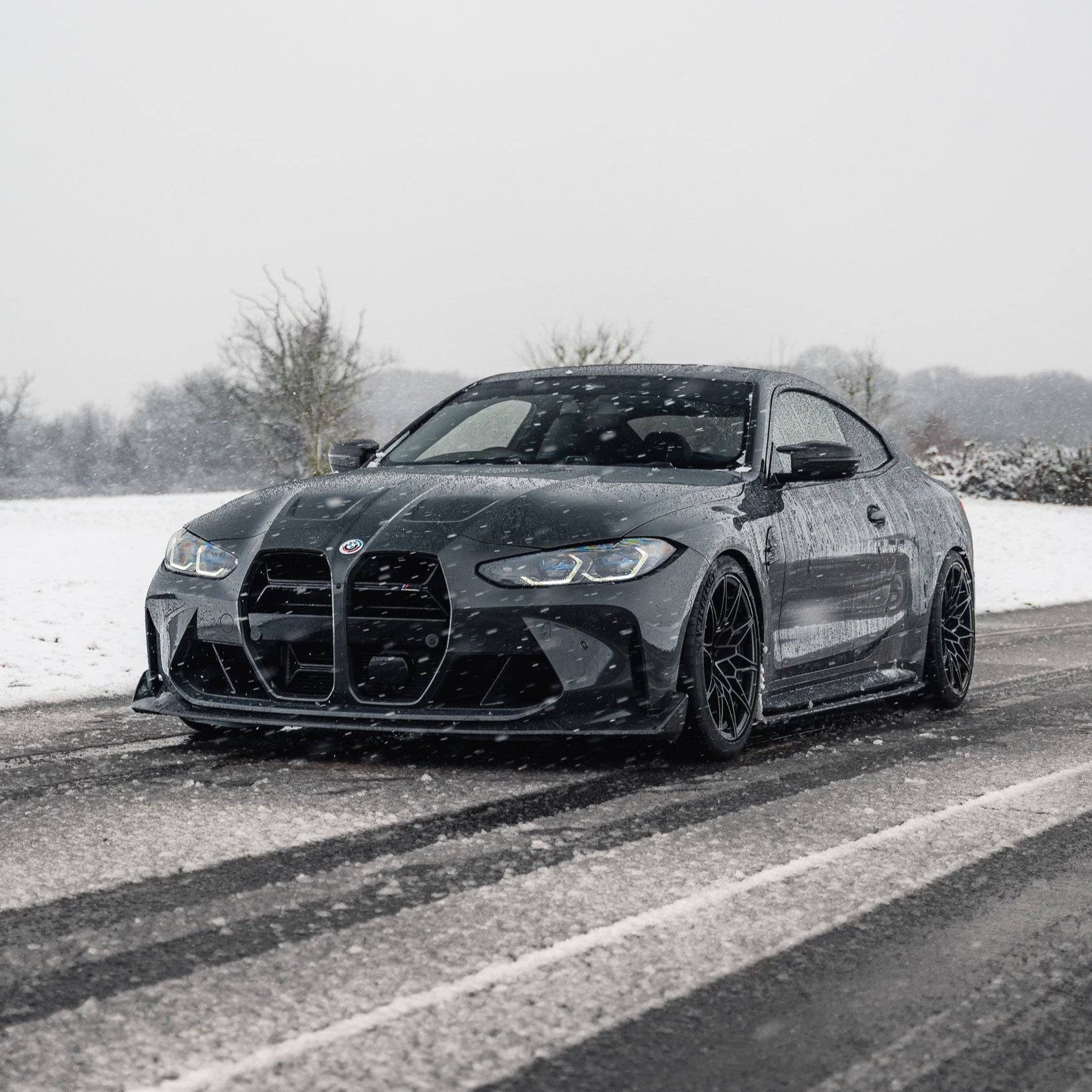 BMW G80 M3 & G82 M4 Gloss Black E-CSL Style Front Kidney Grilles with ACC by FORM (2021+) - AUTOID® - Front Grille - FORM Industries