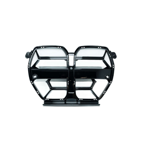 BMW G80 M3 & G82 M4 Gloss Black E-CSL Style Front Kidney Grilles with ACC by FORM (2021+) - AUTOID® - Front Grille - FORM Industries