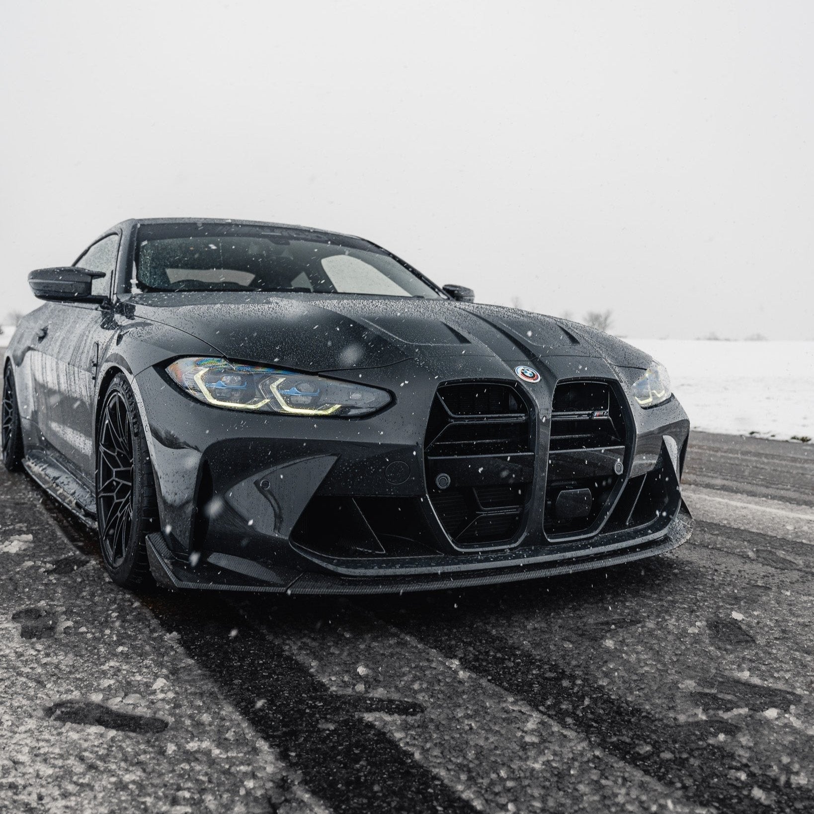BMW G80 M3 & G82 M4 Gloss Black E-CSL Style Front Kidney Grilles with ACC by FORM (2021+) - AUTOID® - Front Grille - FORM Industries