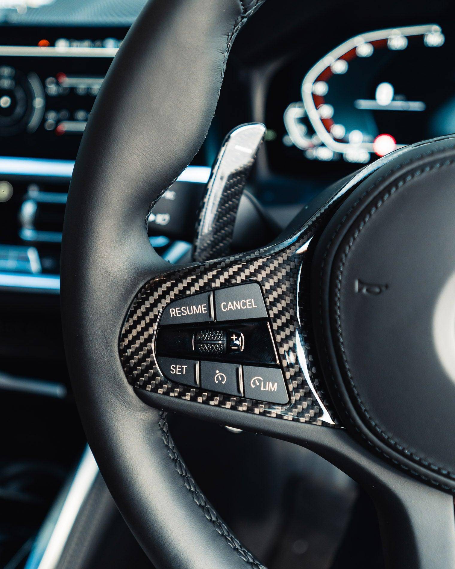 BMW M Sport Pre-Preg Carbon Fibre Steering Wheel Trim by FORM (2018-2024) - AUTOID® - Steering Wheel Trim - FORM Industries