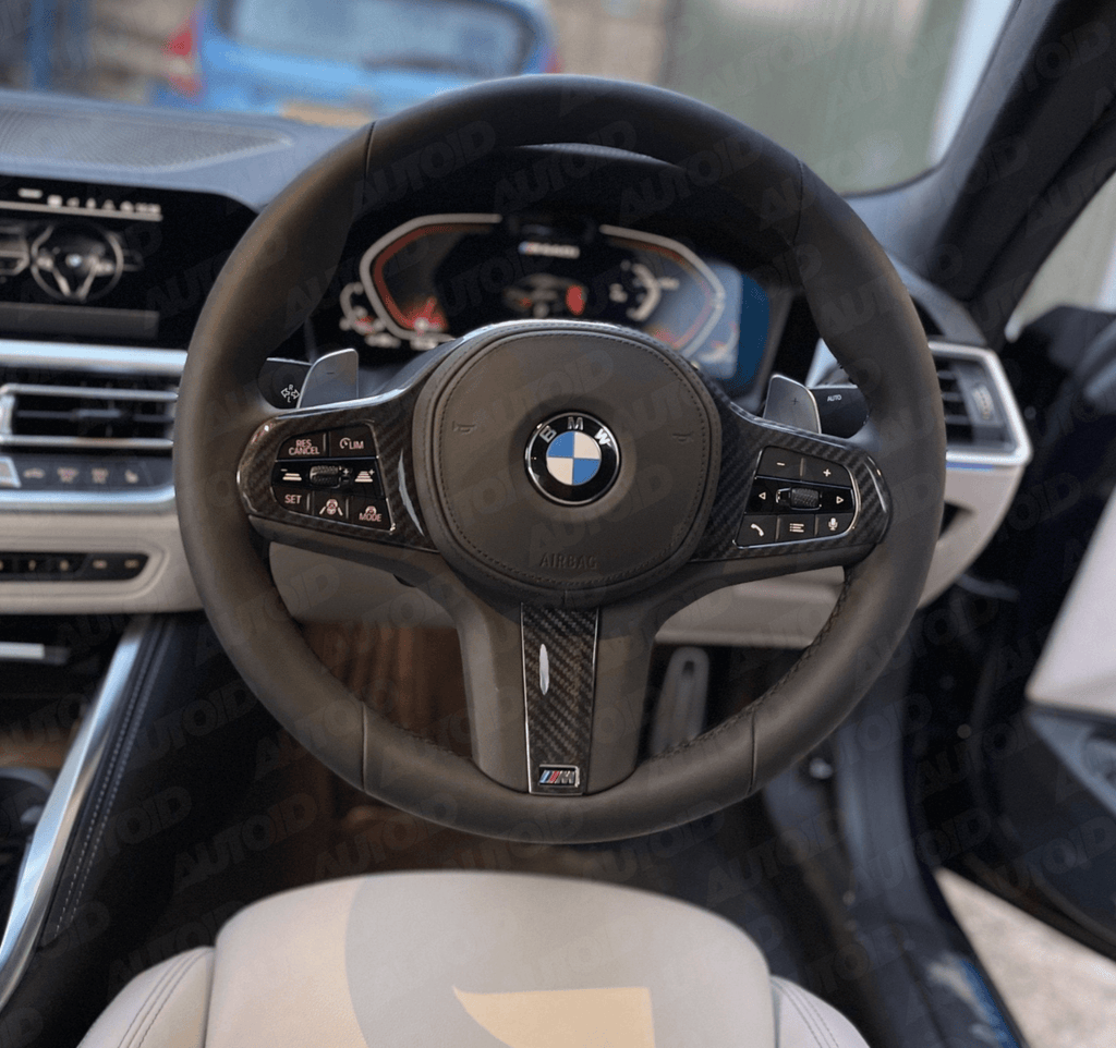 BMW M Sport Pre-Preg Carbon Fibre Steering Wheel Trim by FORM (2018-2024) - AUTOID® - Steering Wheel Trim - FORM Industries