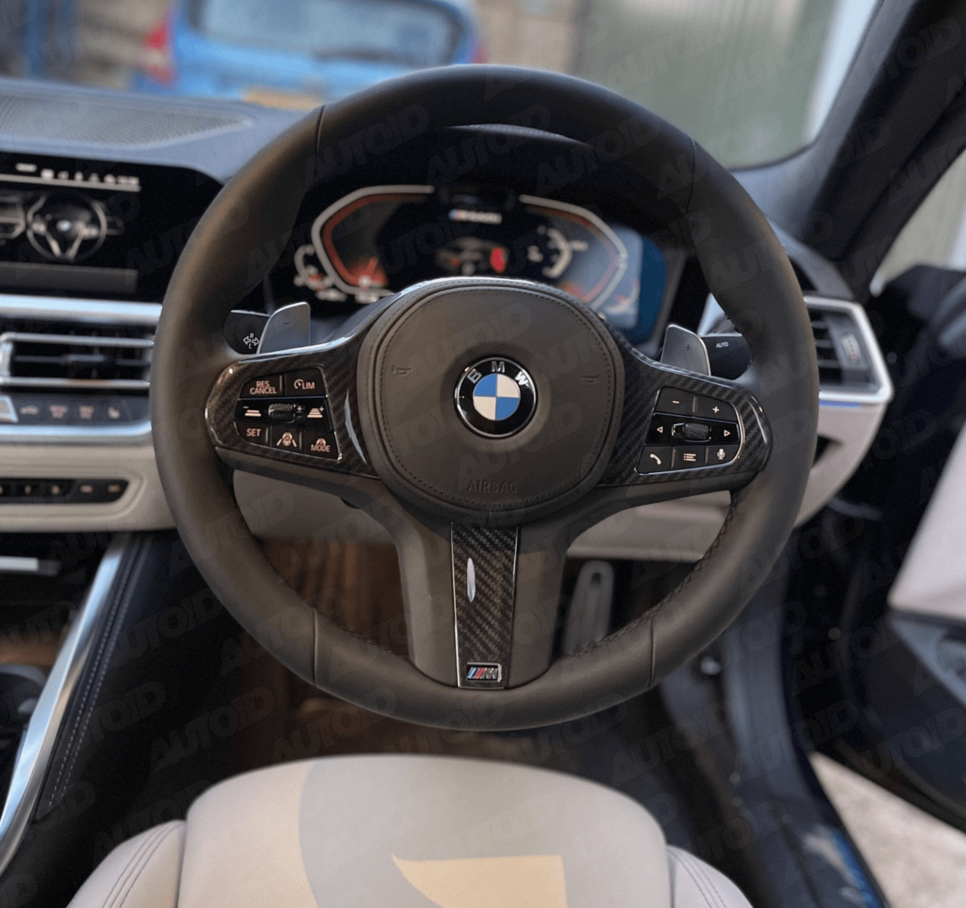 BMW M Sport Pre-Preg Carbon Fibre Steering Wheel Trim by FORM (2018-2024) - AUTOID® - Steering Wheel Trim - FORM Industries