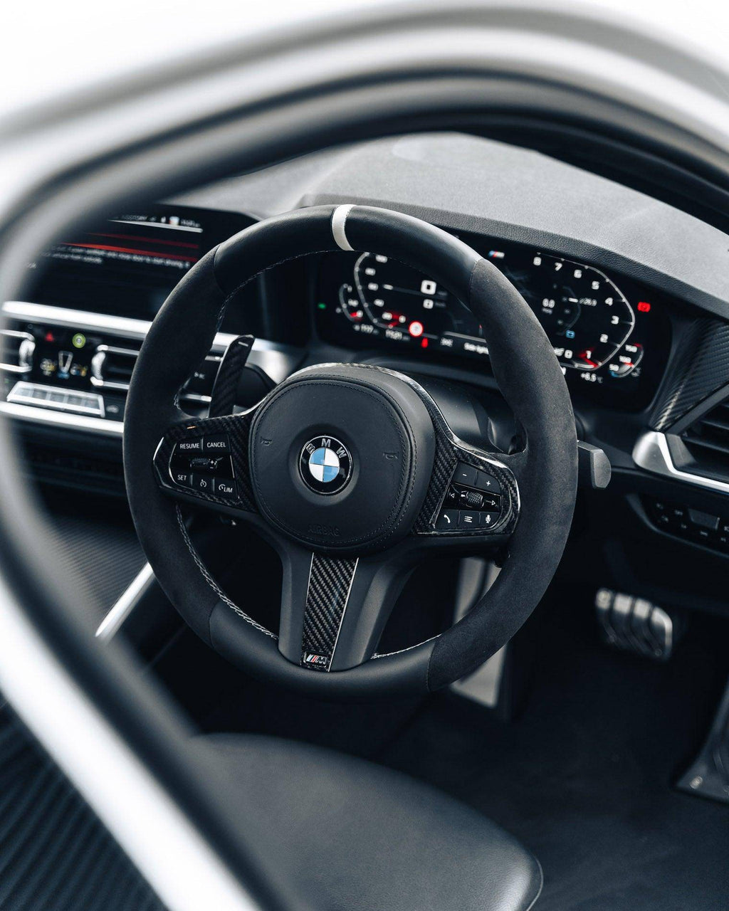 BMW M Sport Pre-Preg Carbon Fibre Steering Wheel Trim by FORM (2018-2024) - AUTOID® - Steering Wheel Trim - FORM Industries